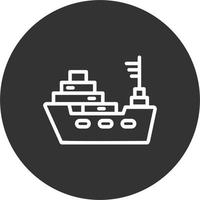 icono de vector de barco de carga