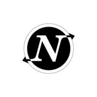 N letters with arrows monogram. N company logo round. vector