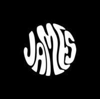 James written in round shape. Web vector