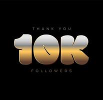 gracias tú, 10k seguidores. agradeciendo enviar a social medios de comunicación seguidores. vector