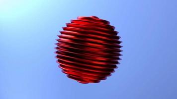 Red Sphere Changing Its Shape - Isolated on Blue Background video