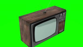 Vintage Wooden Tv Receiver with Green Screen video