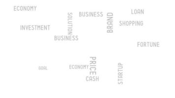 Finanzen - - rot und grau Wörter auf Weiß Hintergrund, typografisch Konzept video