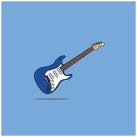 Electric guitar flat vector illustration. Rock music instrument