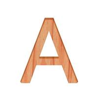 wooden vintage alphabet letter pattern beautiful 3d isolated on white background, capital letter A photo