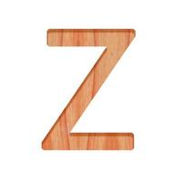 wooden letter pattern beautiful 3d isolated on white background, design alphabet Z photo