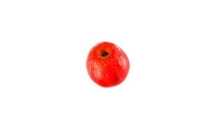 red apple and water drip  on white background photo