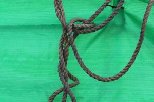 Hemp rope for mooring boats and yachts. photo