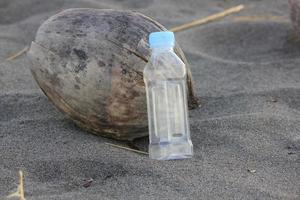 photo of a used plain bottle, taken during the day