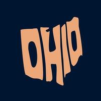 Ohio mapa tipografía. Ohio estado mapa tipografía. Ohio letras. vector