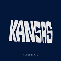 Kansas map typography. Kansas state map typography. Kansas lettering. vector