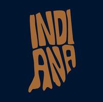 Indiana map typography. Indiana state map typography. Indiana lettering. vector