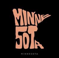 Minnesota state map typography. Minnesota map typography. Minnesota lettering. vector