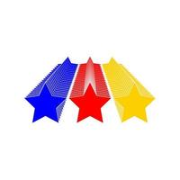 3 colorful stars. colorful stars vector. vector