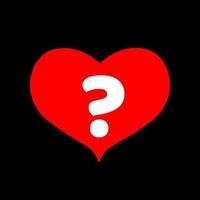 Heart question icon. Heart icon with Question mark symbol. vector