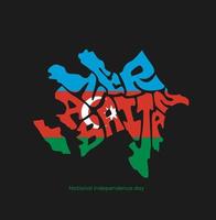 Azerbaijan Written in map shape. Azerbaijan map lettering. Happy independence day of Azerbaijan. vector