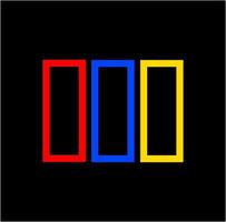 Three colors vertical rectangle vector. 3 vertical rectangle in 3 colors. vector
