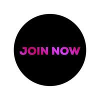 Join now button icon. Join typography icon. vector