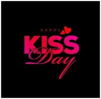 Happy Kiss Day vector post. Kiss day typography.