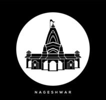 lord shiva Nageshwar Jyotirlinga temple vector icon. Nageshwar temple, Gujarat.