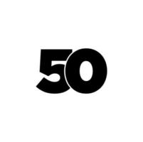 '50' Digits design unit vector. 50 number typography. vector