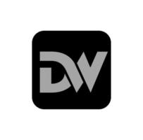 DW company name initial letters icon. DW letters vector monogram.