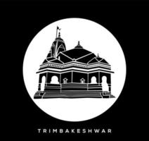señor shiva trimbakeshwar jyotirlinga templo vector icono. trimbakeshwar templo, nashik.