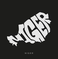 Niger Map lettering in English. Niger map lettering. vector