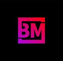 BM company initial letter monogram. BM stamp logo. vector