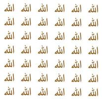 Allah written non while background. Allah allah typography on textile. vector