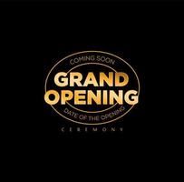 Grand Opening Ceremony golden logo vector