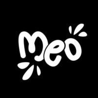'Meo' cats sound lettering. the cats sound agree in Vietnamese's language. vector