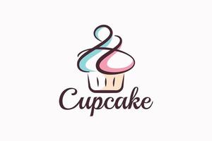 cupcake logo with a combination of stylist cupcake and letter h for any business, especially for bakeries, cakeries, cafe, etc. vector