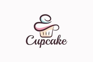 e cupcake logo with a combination of stylist cupcake and letter e for any business, especially for bakeries, cakeries, cafe, etc. vector