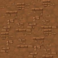 sin costura modelo suelo con piedras, textura antiguo marrón ladrillo pared para juego guir vector ilustración fondo tierra antecedentes para gráfico diseño juego.