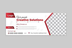 Corporate social media post design template with abstract shapes vector