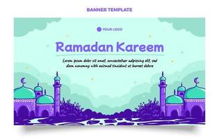 Ramadan design theme with hand draw style art vector