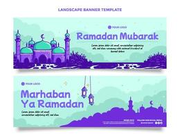 Ramadan design theme with hand draw style art vector