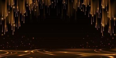 Golden Stage Royal Awards Graphics Background. Lights Elegant Shine Modern Template. Space Falling Star Particles Corporate Template. Classy Certificate Banner. photo