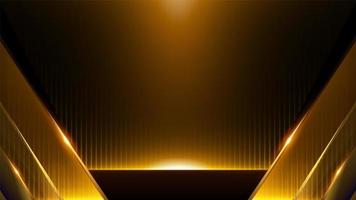 Black and Gold Award Background. Luxury Background. Modern Abstract Template. Side Corner threads background. Triangle golden line luxury background. Birthday vector illustration template. photo