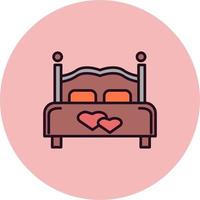 icono de vector de cama doble