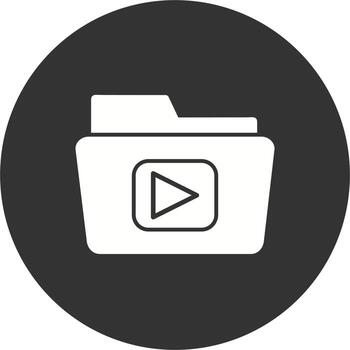 icono de vector de carpeta de video