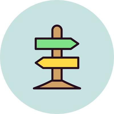Sign Post Vector Icon