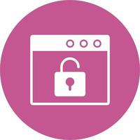 Browser Unlock Vector Icon
