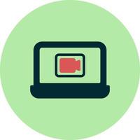 Laptop Video Call Vector Icon
