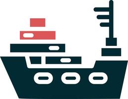 icono de vector de barco de carga