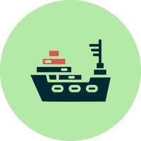 icono de vector de barco de carga