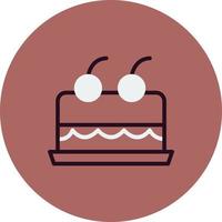 Cake With Cherry On Top Vector Icon