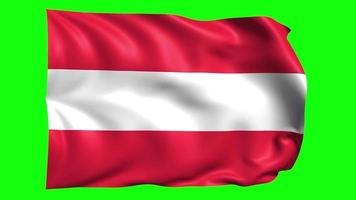 Österreich winken Flagge Animation auf Grün Bildschirm video
