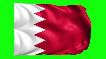 bahrain acenando bandeira animação em verde tela video